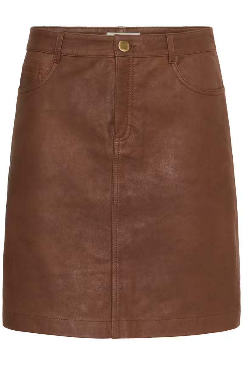 Cream Suede Skirt 10614218