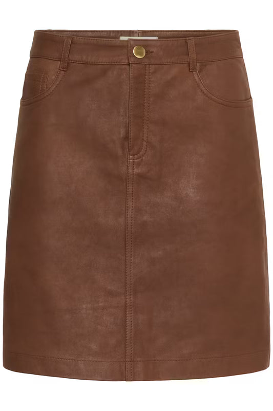 Cream Suede Skirt 10614218
