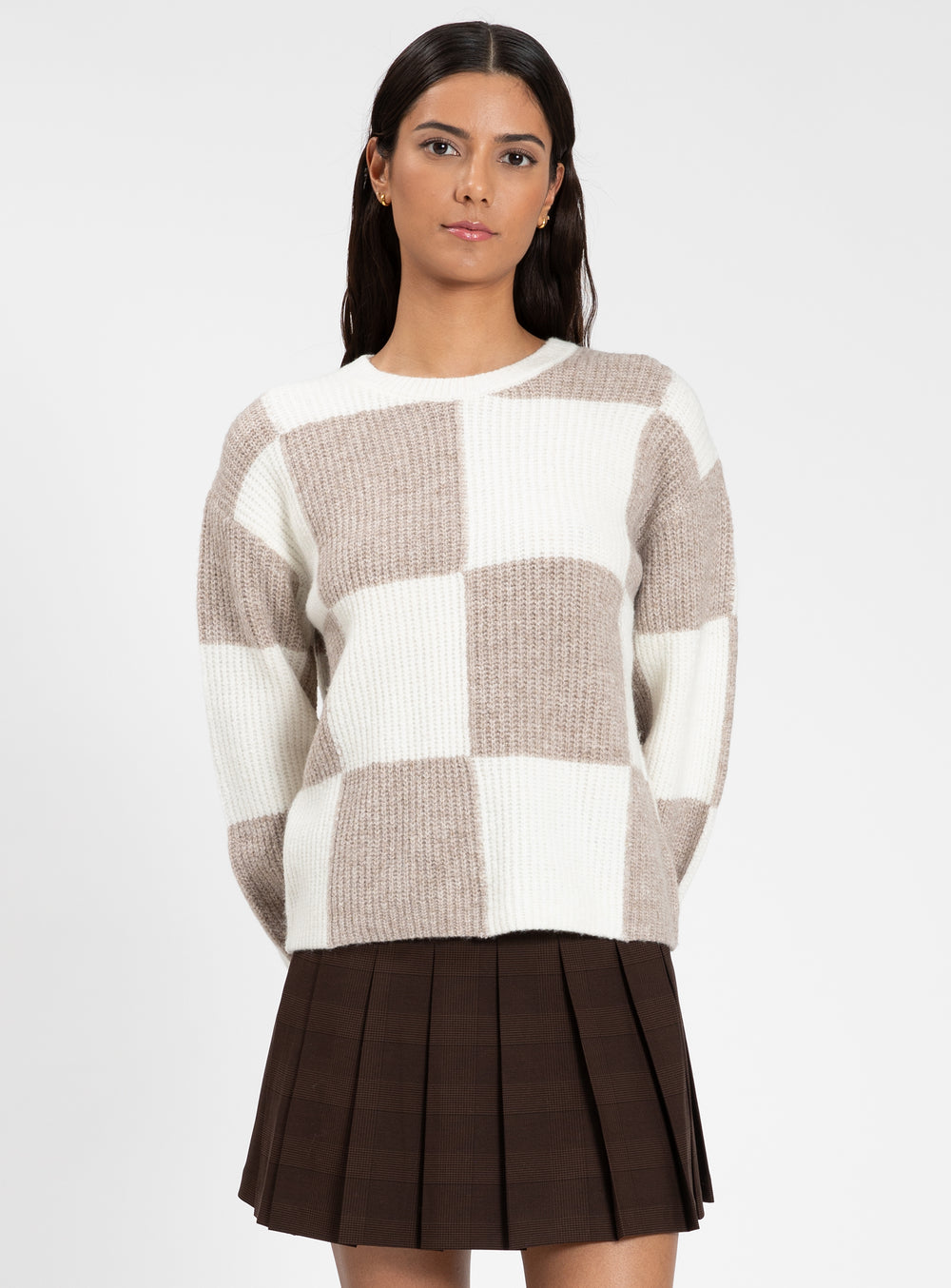 Point Zero Checkered Knit Sweater DT23052