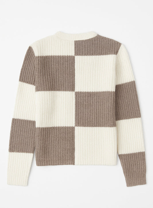 Point Zero Checkered Knit Sweater DT23052