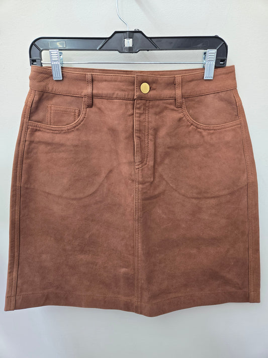 Cream Suede Skirt 10614218